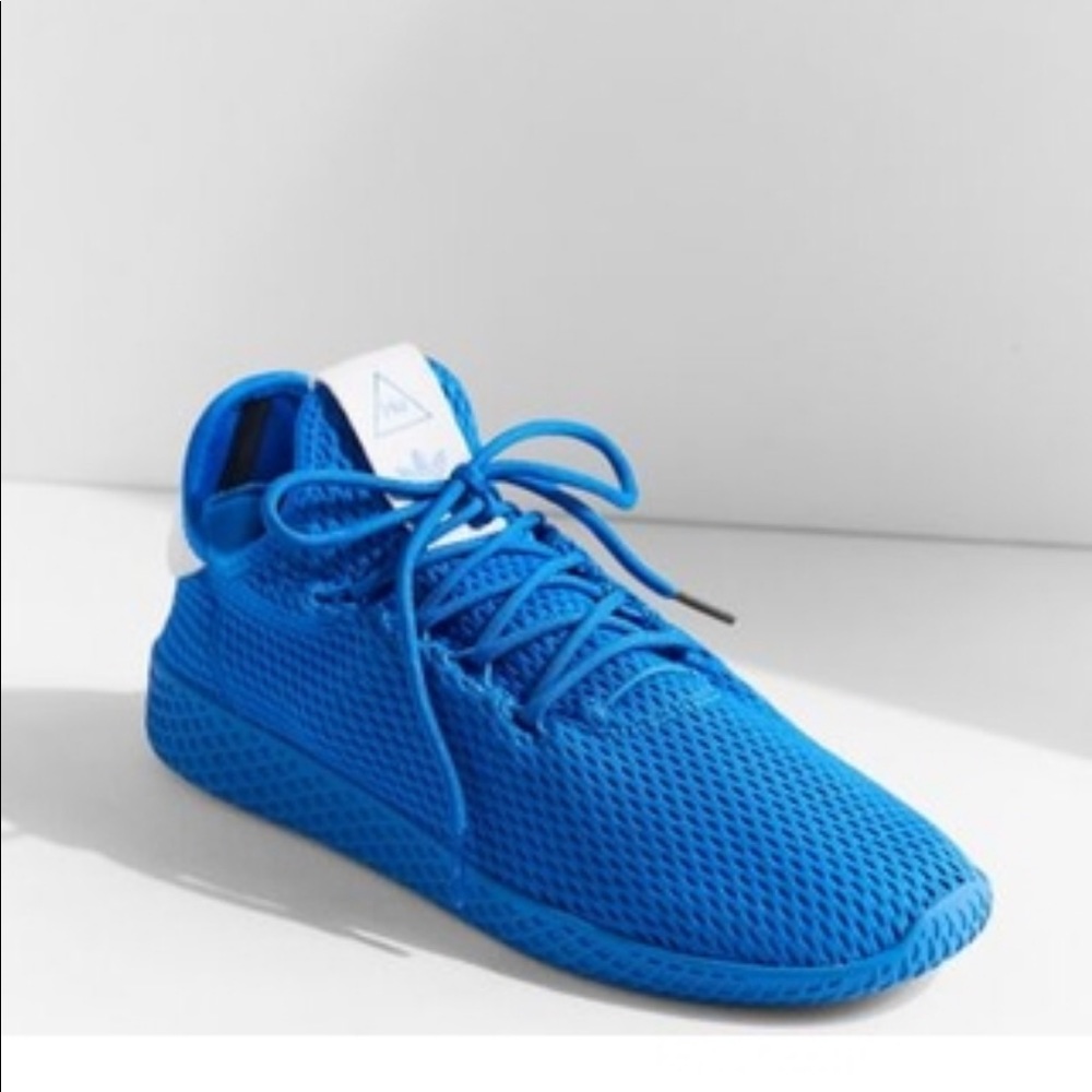 Pharrell blue adidas sneakers